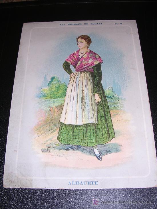 Contemporary maps: ALBACETE, LAS MUJERES DE ESPA&Ntilde;A N&ordm;2, REVERSO CON EL MAPA DE ALBACETE, A&Ntilde;OS 20