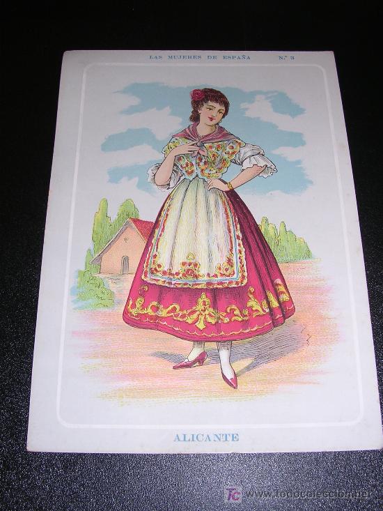 Contemporary maps: ALICANTE, LAS MUJERES DE ESPA&Ntilde;A, N&ordm;3, REVERSO CON EL MAPA DE ALICANTE, A&Ntilde;OS 20