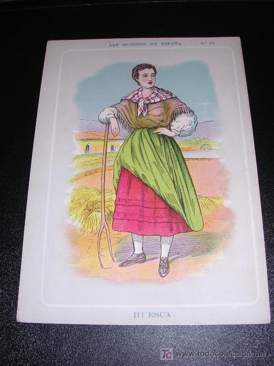 Contemporary maps: HUESCA, LAS MUJERES DE ESPA&Ntilde;A, N&ordm;23, REVERSO CON EL MAPA DE HUESCA, A&Ntilde;OS 20