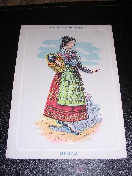 Contemporary maps: MURCIA, LAS MUJERES DE ESPA&Ntilde;A, N&ordm;31, REVERSO CON EL MAPA DE MURCIA, A&Ntilde;OS 20