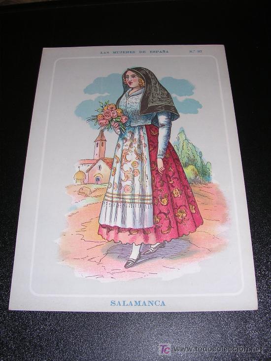 Contemporary maps: SALAMANCA, LAS MUJERES DE ESPA&Ntilde;A, N&ordm;37, REVERSO CON EL MAPA DE SALAMANCA, A&Ntilde;OS 20