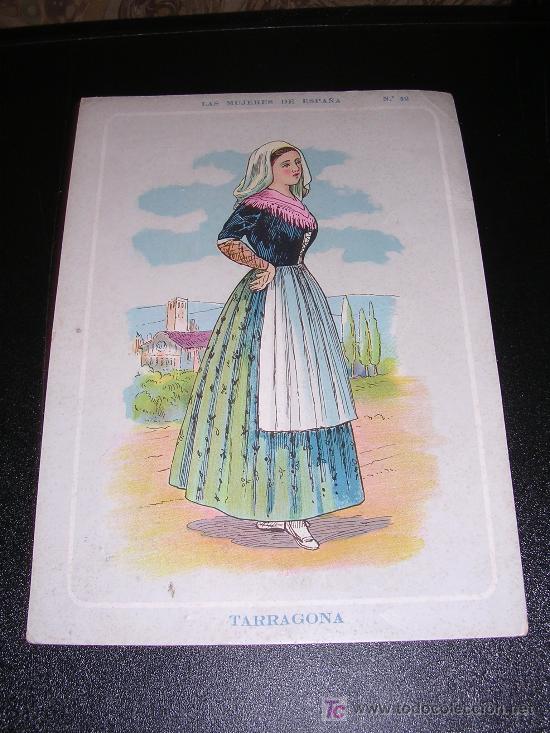 Contemporary maps: TARRAGONA, LAS MUJERES DE ESPA&Ntilde;A, N&ordm;42, REVERSO MAPA DE TARRAGONA, A&Ntilde;OS 20