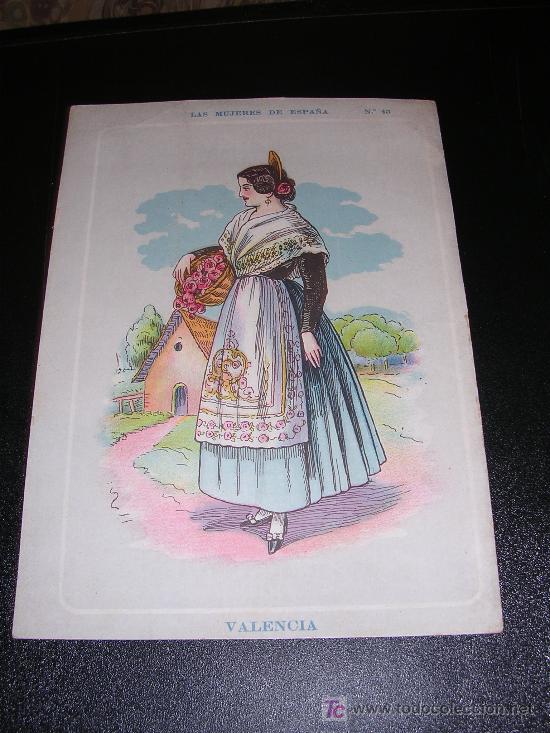 Contemporary maps: VALENCIA, LAS MUJERES DE ESPA&Ntilde;A, N&ordm;45, REVERSO MAPA DE VALENCIA, A&Ntilde;OS 20