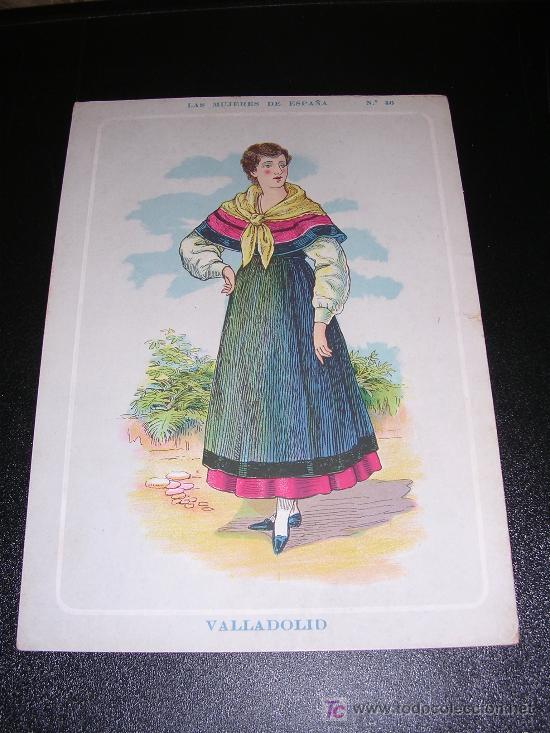Contemporary maps: VALLADOLID, LAS MUJERES DE ESPA&Ntilde;, N&ordm;46, REVERSO CON EL MAPA DE VALLADOLID, A&Ntilde;OS 20