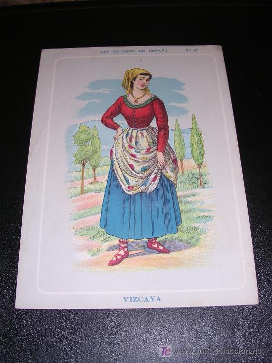 Contemporary maps: VIZCAYA, LAS MUJERES DE ESPA&Ntilde;A, N&ordm; 47, REVERSO MAPA DE VIZCAYA, A&Ntilde;OS 20
