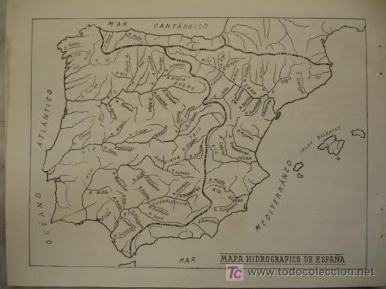 Mapas contempor&aacute;neos: ESPA&Ntilde;A.21.5X16,HIDROGRAFICO - Foto 1