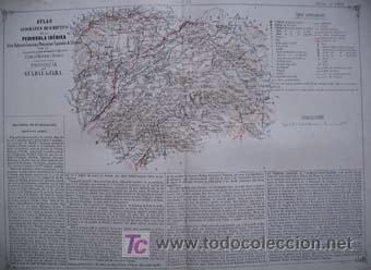 Mapas contempor&acirc;neos: PROVINCIA DE GUADALAJARA -1880 (50 x 36 cm)