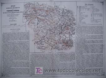 Mapas contempor&acirc;neos: PROVINCIA DE ZAMORA -1880 (50 x 36 cm)