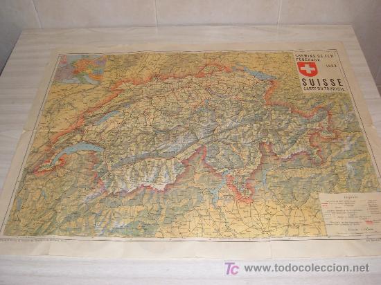 Mapas contempor&aacute;neos: carte du touriste suisse,editee par les chemins de fer federaux suisses1933