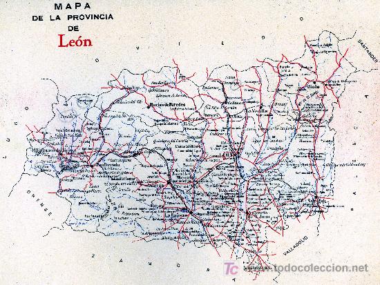 Mapas contempor&aacute;neos: MAPA LEON A&Ntilde;OS 40-50 CON PUBLICIDAD EN PARTE POSTERIOR