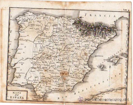Mapas contempor&aacute;neos: MAPA DE ESPA&Ntilde;A S.XIX - Foto 1
