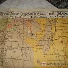 Cartes géographiques contemporaines: MAPA DE SUELOS. VEGAS ALTAS DEL GUADIANA. PROVINCIA DE BADAJOZ. ESCALA = 1:50.000.. Lote 8176317