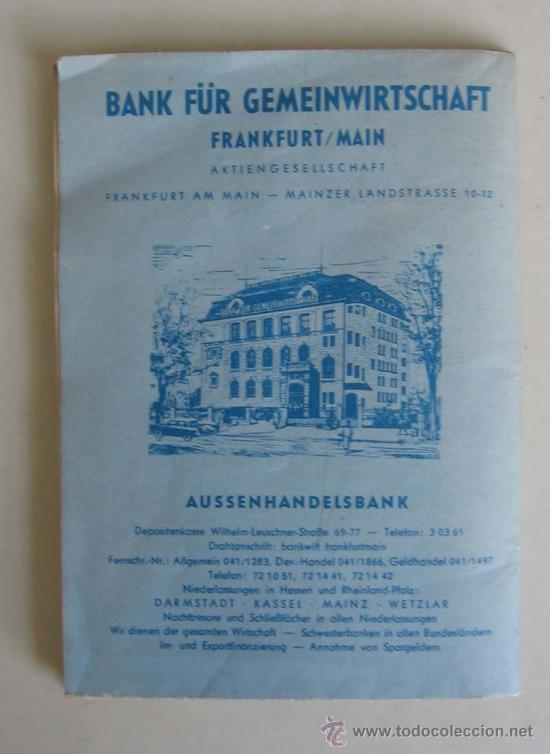 Mapas contempor&aacute;neos: Mapa FRANKFURT .. Stadtplan .. 1951 - Foto 2