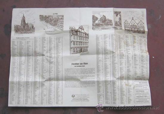 Mapas contempor&aacute;neos: Mapa FRANKFURT .. Stadtplan .. 1951 - Foto 3
