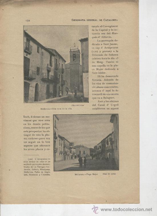 Mapas contempor&aacute;neos: RETALL PUBLICACIO ANY 1913 MOLLERUSA DUES FOTOGRAFIES MAPA DELS CARRERS DE MOLLERUSSA