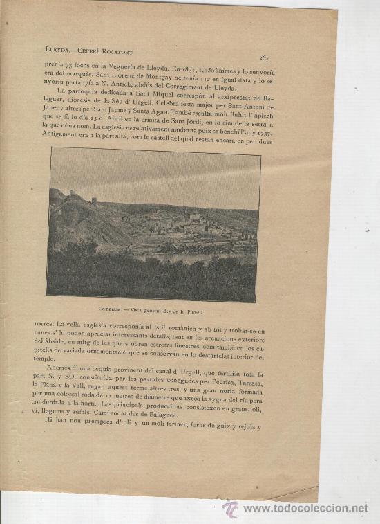Mappe contemporanee: PART D' UNA PUBLICACIO. ANY 1913. CAMARASA. CAMARASSA. FOTOGRAFIA. MAPA. SEGELL MUNICIPAL. COVA.