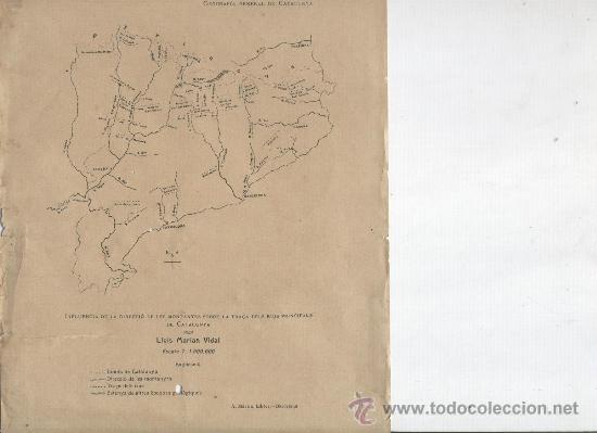 Contemporary maps: MAPA. ANY 1913. MAPA DELS RIUS I MUNTANYES DE CATALUNYA. HIDROGRAFIA.