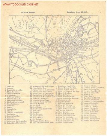 Mapas contempor&aacute;neos: plano de burgos a&ntilde;o 1886 - Foto 1