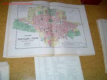 Mappe contemporanee: MAPA  DE CASTELLON DE LA PLANA  A  COMIENZOS DEL XX-