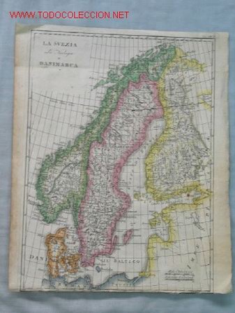 Mapas contempor&aacute;neos: MAPA SUECIA, NORUEGA, DINAMARCA - Foto 1