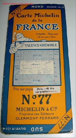 Contemporary maps: CARTE MICHELIN DE LA FRANCE - VALENCE - GRENOBLE - MICHELIN - N&ordm; 77 - A&Ntilde;O 1927  APROXIMADAMENTE - MA