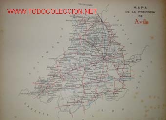 Mapas contempor&aacute;neos: MAPA DE LA PROVINCIA DE AVILA.