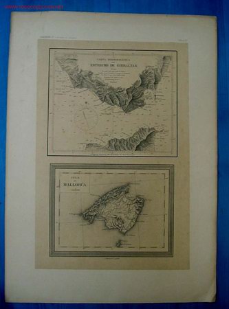 Zeitgen&ouml;ssische Karten: CARTA HIDROGRAFICA ESTRECHO GIBRALTAR. MALLORCA
