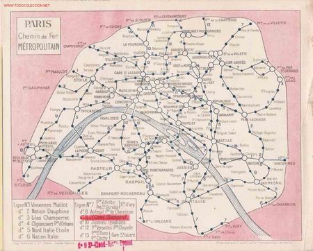 Mapas contempor&aacute;neos: Plano ferroviario de Par&iacute;s - Foto 1