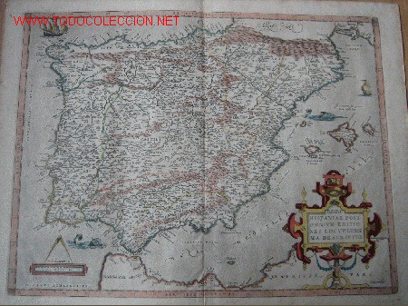 Mappe contemporanee: Mapa de Espa&ntilde;a. Regni Hispaniae Post Omnium Editiones Locumplessima Descriptio . A. Ortelius