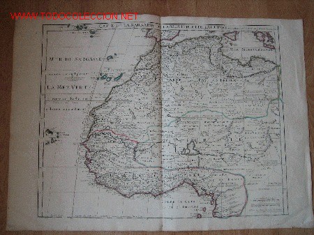 Mappe contemporanee: Mapa del norte de Africa. CARTE DE LA BARBARIE LE LA NIGRITIE ET DE LA GUINEE
