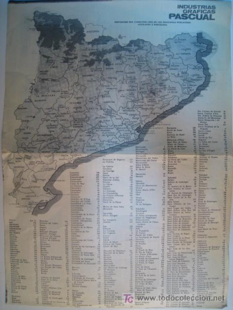 Mapas contempor&aacute;neos: MAPA CATALU&Ntilde;A Y DISTANCIAS A BARCELONA (CAIXA SABADELL)
