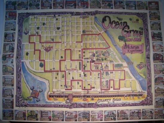 Mapas contempor&aacute;neos: OCEAN GROVE (NEW JERSEY) MAPA Y BREVE DESRIPCION 1992