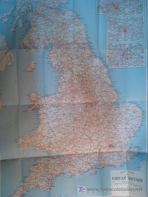 Mapas contempor&aacute;neos: GRAN BRETA&Ntilde;A (GEOGRAPHIA). NUEVO MAPA DE CARRETERAS (UK UNITED KINGDOM)