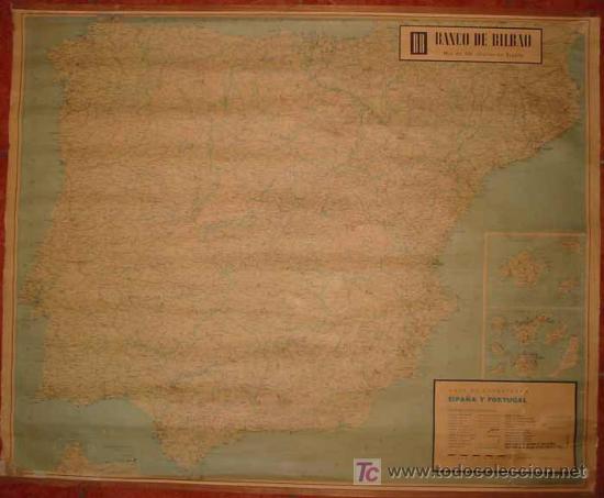 Contemporary maps: MAPA BANCO BANCO DE BILBAO - M&aacute;s de 250 oficinas. 95x80 cm