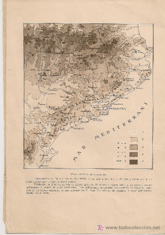 Contemporary maps: Mapa general de Catalu&ntilde;a. 28 x 19 cm.