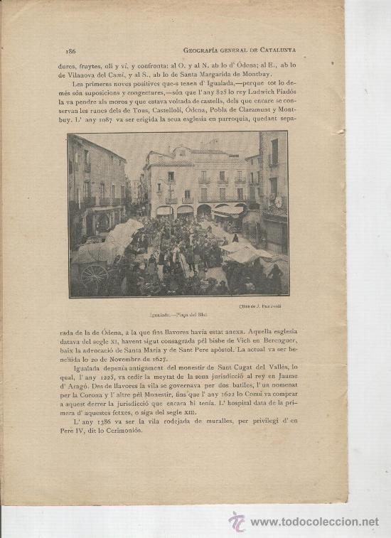 Mapas contempor&acirc;neos: 9 PAGINES SOLES . RESUM HISTORIC D' IGUALADA DE L' ANY 1913. 2 FOTOS PRECIOSES. MAPA .