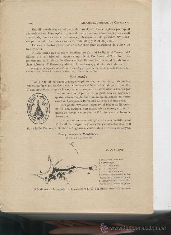 Mapas contempor&aacute;neos: FULLA SOLA. ANY 1913. RESUM HISTORIC DE MONTMANEU.MASQUEFA. LA LLACUNA. MAPA. SEGELL MUNICIPAL.
