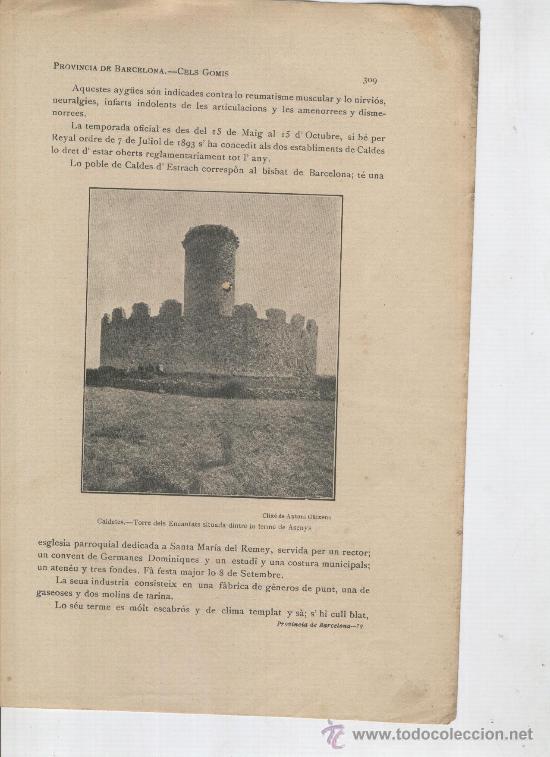 Mapas contempor&aacute;neos: FULLA SOLA. ANY 1913. FOTO DE LA TORRE DELS ENCANTATS. MAPA DE CALDETES.