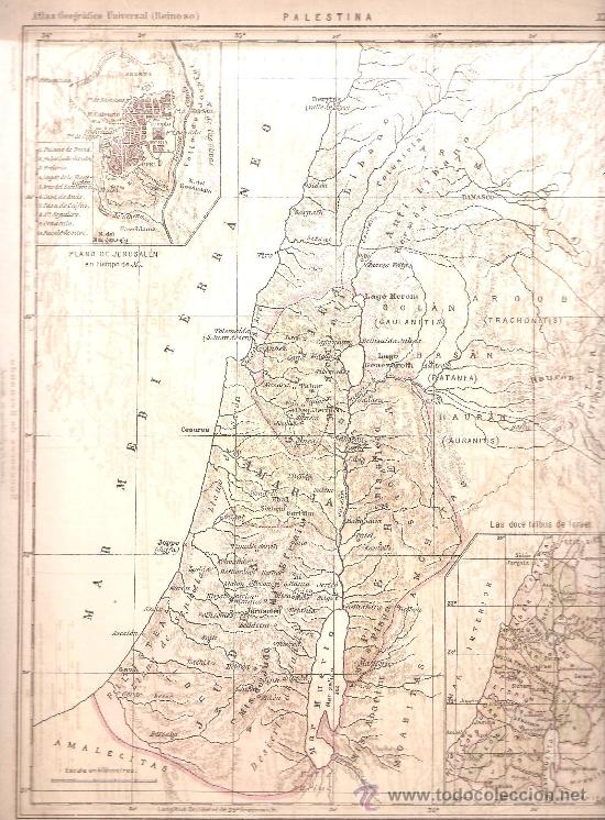 jerusalen mapa antiguo Antiguo Mapa Palestina Con Plano De Jerusalen Comprar Mapas Contemporaneos En Todocoleccion 26862771 jerusalen mapa antiguo