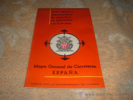 Mapas contempor&acirc;neos: mapa de espa&ntilde;a,feria oficial e internacional de muestras en barcelona 1965