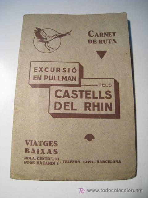 Mapas contempor&aacute;neos: CASTILLOS DEL RHIN. CARNET RUTA EXCURSION PULLMAN 1950 - Foto 1
