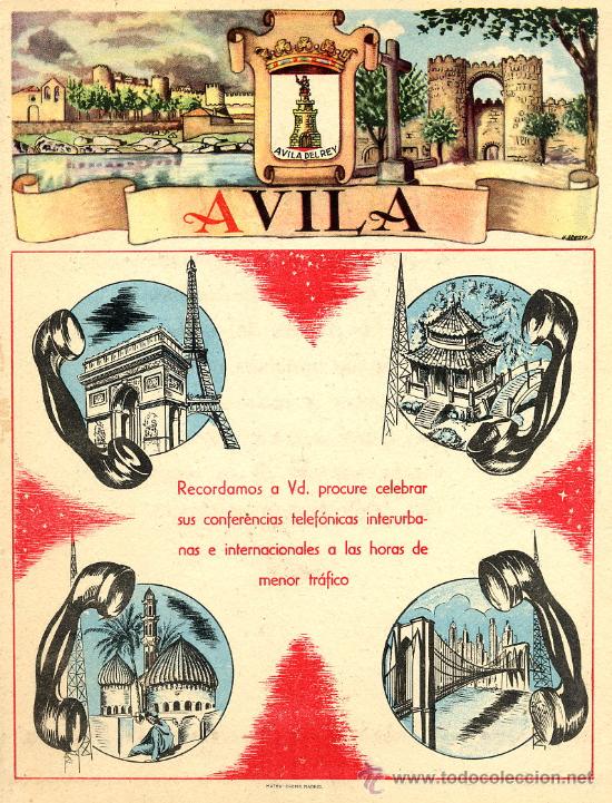 Zeitgen&ouml;ssische Karten: AVILA HOJA AL REVERSO MAPA DE LA PROVINCIA