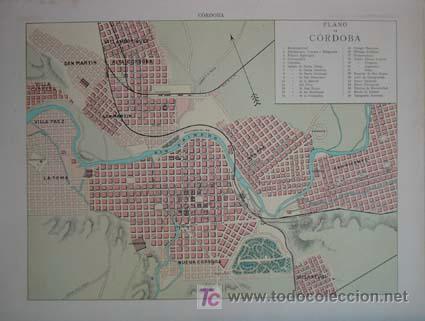 Mapas contempor&acirc;neos: PLANO DE CORDOBA (Barrios de Ensanche: San Mart&iacute;n, Villa P&aacute;ez, La Toma, Nueva C&oacute;rdoba, Gral Paz,...)