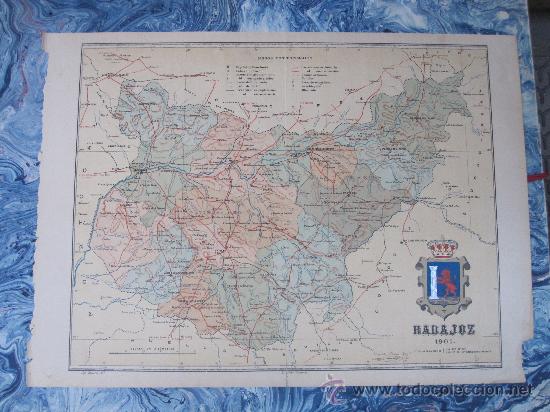 Zeitgen&ouml;ssische Karten: BADAJOZ: MAPA DE LA PROVINCIA. BENITO CHIAS 1902. 45 X 35 CM. APROX.