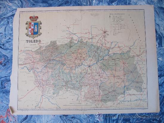 Zeitgen&ouml;ssische Karten: TOLEDO: MAPA DE LA PROVINCIA. BENITO CHIAS 1902. 45 X 35 CM. APROX.