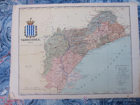 Zeitgen&ouml;ssische Karten: TARRAGONA: MAPA DE LA PROVINCIA. BENITO CHIAS 1902. 45 X 35 CM. APROX.