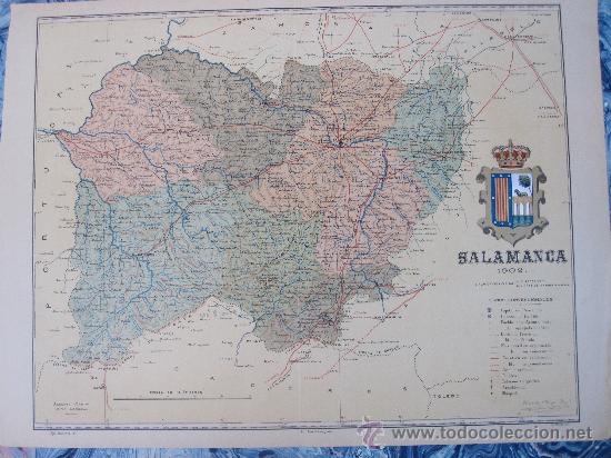 Zeitgen&ouml;ssische Karten: SALAMANCA: MAPA DE LA PROVINCIA. BENITO CHIAS 1902. 45 X 35 CM. APROX.
