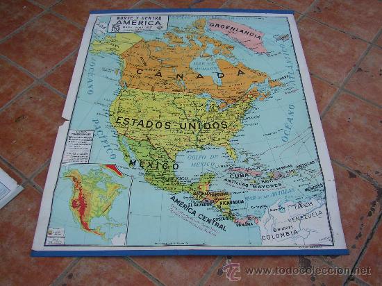 Mapas contempor&aacute;neos: AM&Eacute;RICA DEL nORTE (MAPA REVERSIBLE) - Foto 1