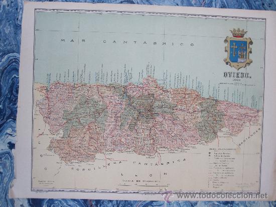 Contemporary maps: OVIEDO. MAPA DE LA PROVINCIA. BENITO CHIAS 1902. 45 X 35 CM. APROXIMADAMENTE