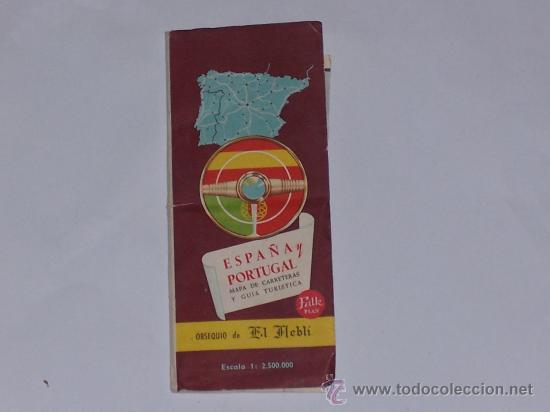 Mappe contemporanee: MAPA PLEGABLE ESCALA 1:2.500.000 DE ESPA&Ntilde;A Y PORTUGAL 1961 .